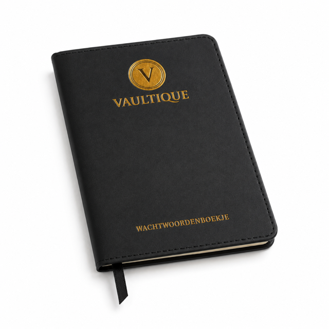 Vaultique Wachtwoordenboekje A6 – Luxe Pocket Formaat – Nooit Meer Wachtwoorden Vergeten