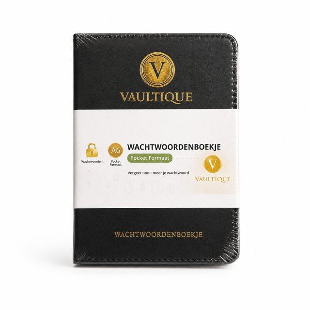 Vaultique Wachtwoordenboekje A6 – Luxe Pocket Formaat – Nooit Meer Wachtwoorden Vergeten